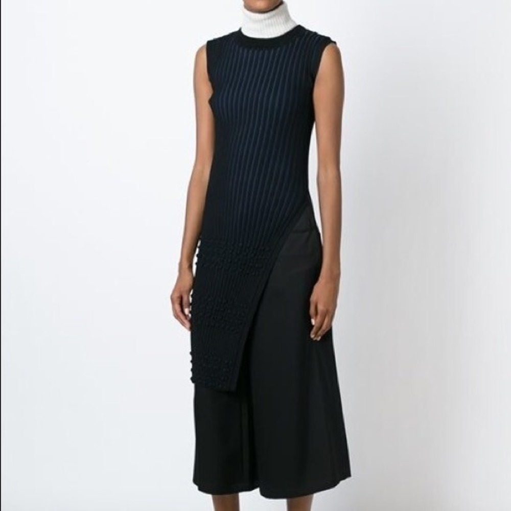 OPENING CEREMONY Black Ribbed Knit Sleeveless Split Slit Tunic Sweater Top M